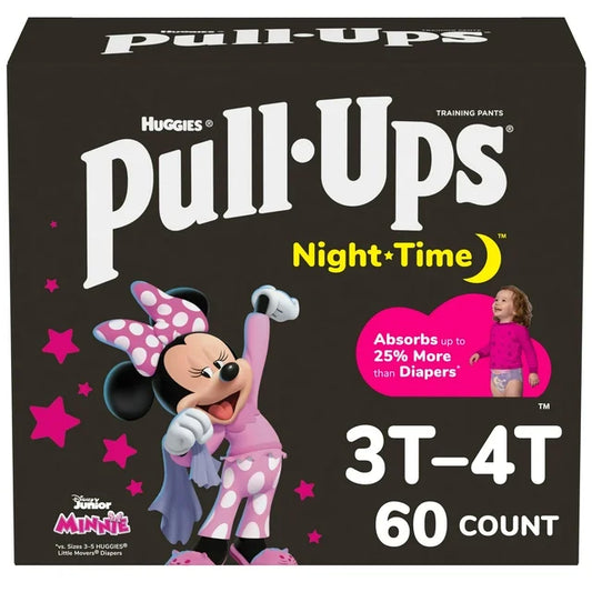 Pull-Ups Girls' Night-Time Training Pants, 3T-4T (32-40 lbs), 60 Ct