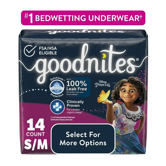 Goodnites Nighttime Bedwetting Underwear for Girls, S/M, 14 Ct