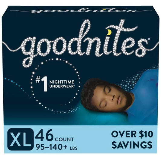 Goodnites Overnight Underwear for Boys, XL (95-140 lb.), 46 Ct