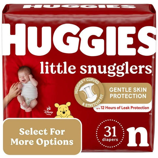 Huggies Little Snugglers Baby Diapers, Size Newborn (up to 10 lbs), 31 Ct