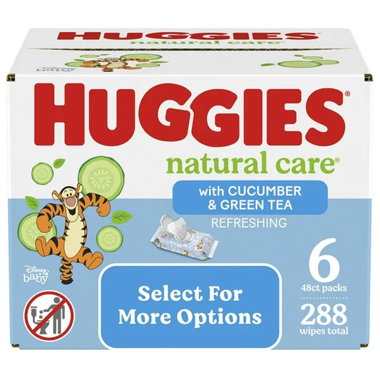 Huggies Natural Care Refreshing Baby Wipes, Scented, 6 Pack, 288 Total Ct