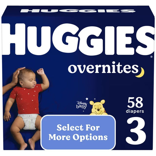 Huggies Overnites Nighttime Diapers, Size 3, 58 Ct