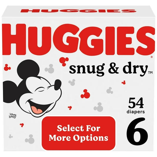 Huggies Snug & Dry Baby Diapers, Size 6 (35+ lbs), 54 Ct