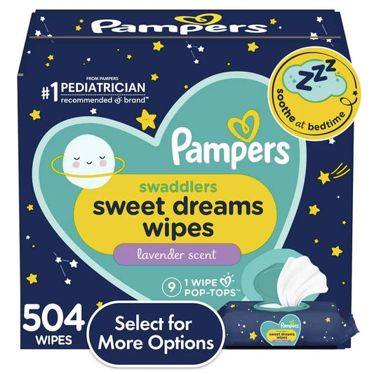 Pampers Sweet Dreams Nighttime Lavender Baby Wipes 9X Packs, 504 Wipes