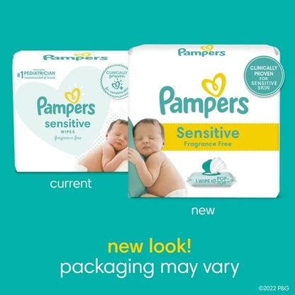Pampers Sensitive Baby Wipes 6X Flip-Top Pack 504 Wipes